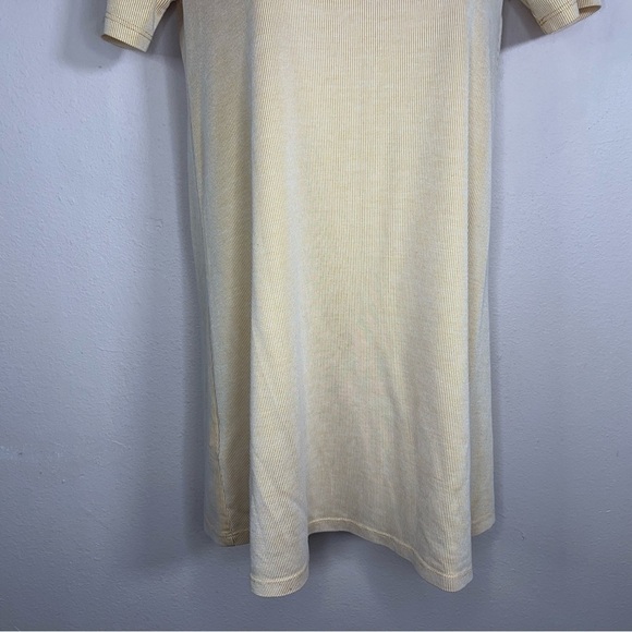 XS BCBGENERATION MUSTARD YELLOW WHITE STRIPED TUNIC TOP STRETCH - Picture 3 of 10